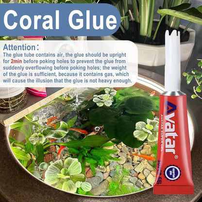 3 PCS Aquarium Glue, Aquarium Aquascape Aquatic Plants Coral Glue, Safety and Quick-Drying, Reef