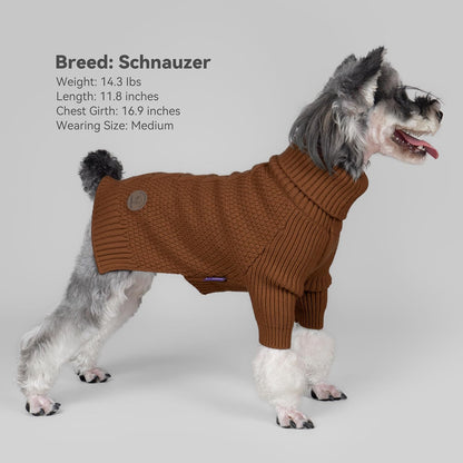 cyeollo Small Dog Sweater, Warm Turtleneck Sweaters for Small Dogs Boy, Knit Doggy Sweatshirt with