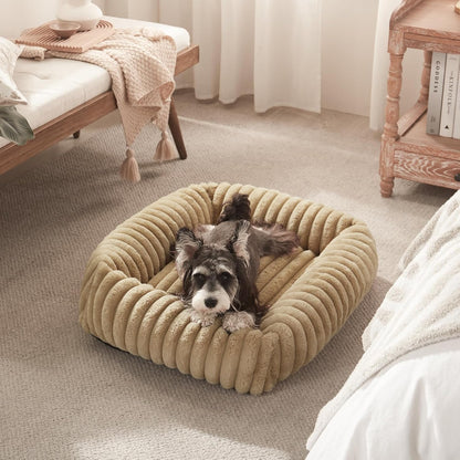 Dog Beds Medium Sized Dog, Washable Orthopedic Pet Bed with Removable Cover, Rectangle Soft Calming