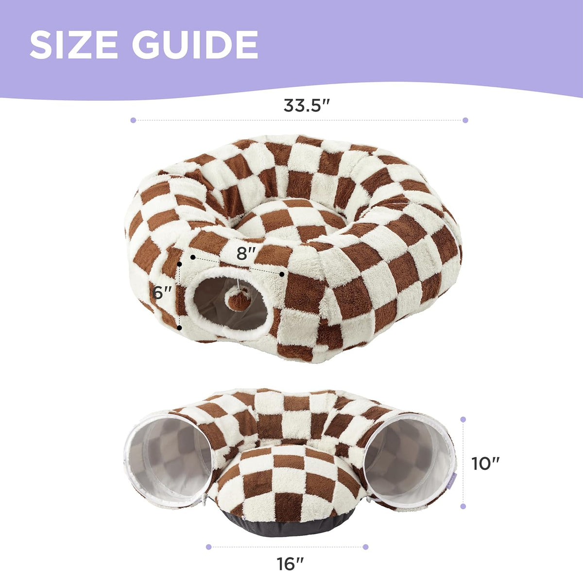 Lesure Cat Tunnel Bed for Indoor Cats - Cute Cat Donut Tunnel Toys for Small Large Cats with