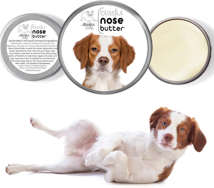 The Blissful Dog Brittany Spaniel Nose Butter for Dry, Cracked Skin, Lick-Safe Dog Nose Balm with