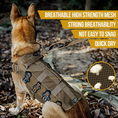 OneTigris Tactical Dog Harness for Small Dogs, No Pull Small Dog Vest Harness Breathable Military