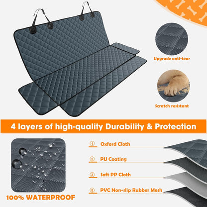 MIXJOY Dog Car Cover for Back Seat Cover Protector Waterproof Dog Seat Covers for Cars, Car Seat