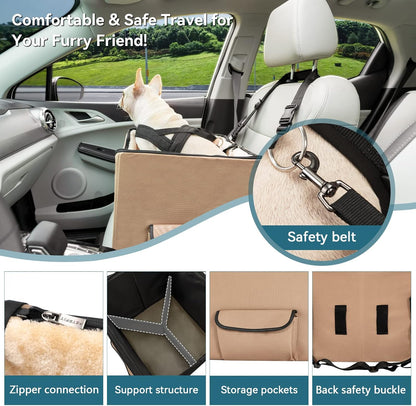 Petsfit Dog Booster Seat, Washable Pet Car Booster Bucket Seat with Portable Carrying Case for