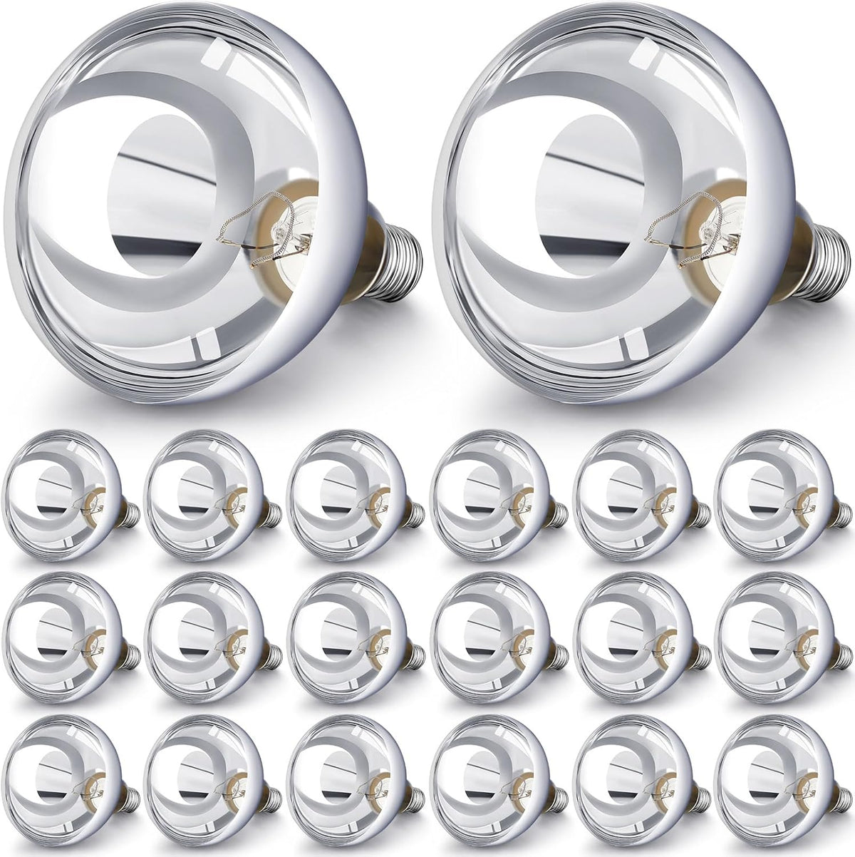 VIHOSE 20 Pack 250 Watt Heat Lamp 120v R40 Heat Lamp Bulbs Glass Incandescent Light Bulbs