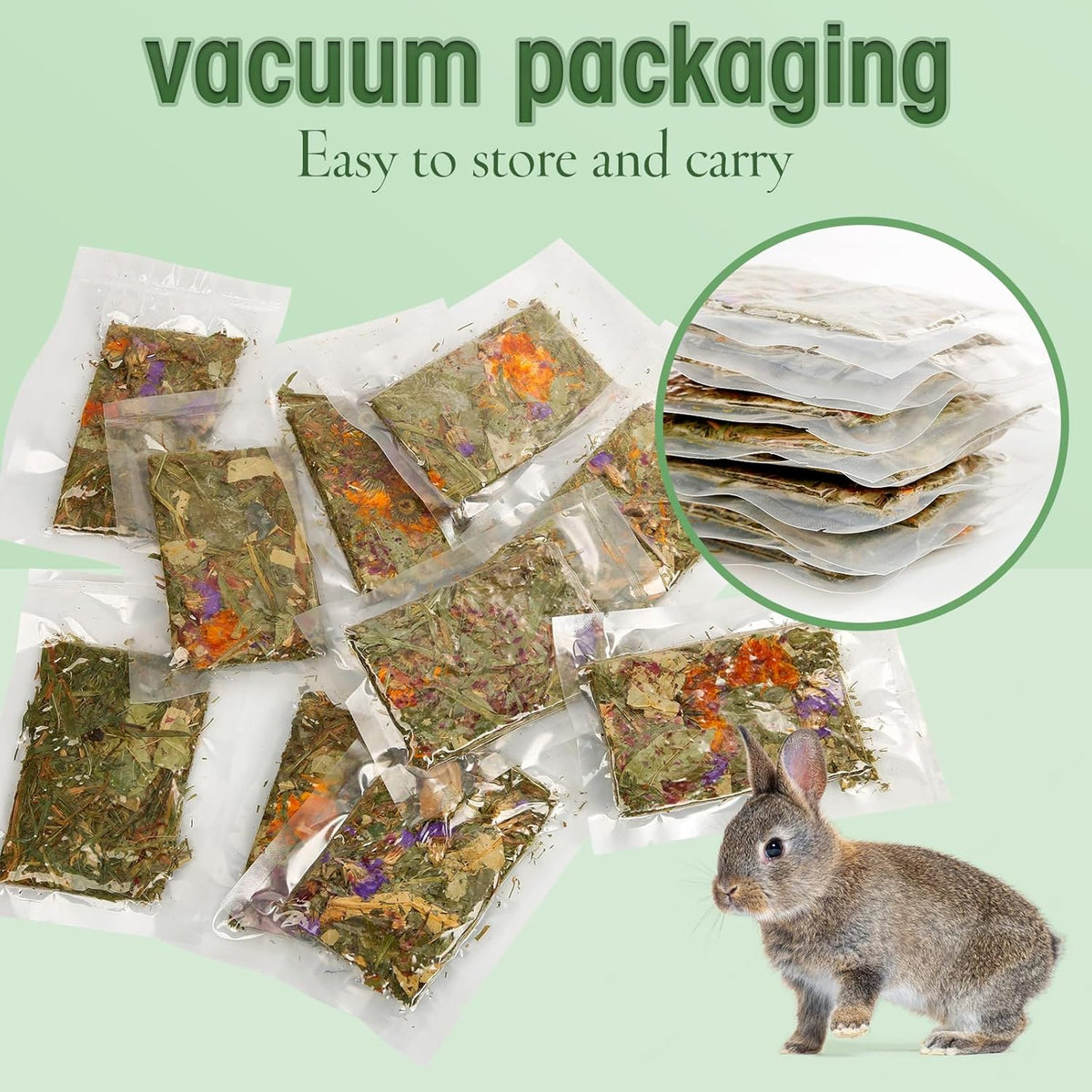 Abizoo Rabbit Natural Treats,10Pcs Timothy Hay Toys Chips Bunny chew Toys with Herbal Flowers