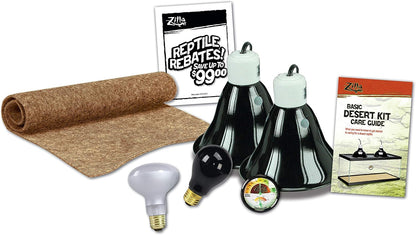 Zilla 10 Gallon Pet Reptile Starter Habitat Kit with Light and Heat for Small Desert Dwelling