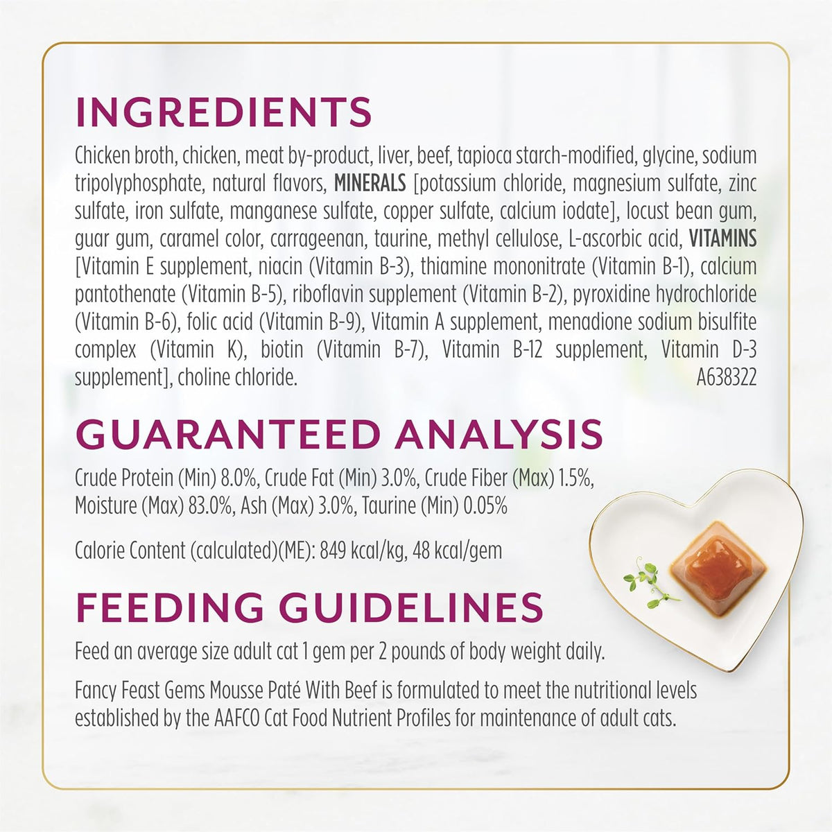 Fancy Feast Gems Pate Cat Food Mousse with Beef and a Halo of Savory Gravy Cat Food - (Pack of 8) 4