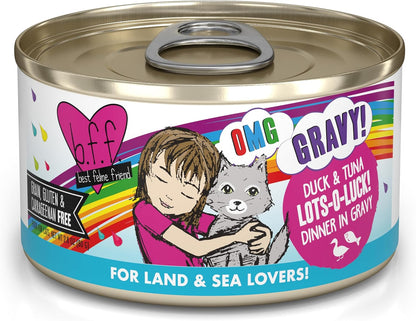 Weruva B.F.F. OMG - Best Feline Friend Oh My Gravy!, Lots-O-Luck! with Duck & Tuna in Gravy Cat