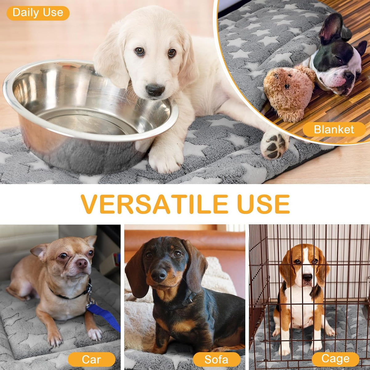 4 Pcs Washable Dog Crate Mat Kennel Pad Replaceable Reversible Pet Bed Pad for Crate Pet, Sleeping