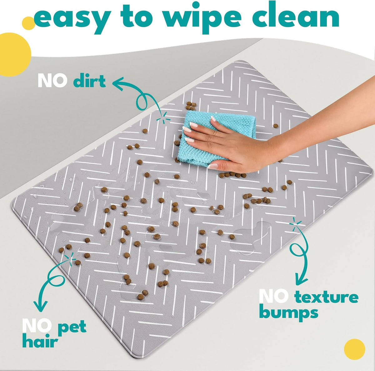 NALALAS Large Dog Mat for Food and Water, Cat Feeding Mat | Large Waterproof Dog Bowl Mat |
