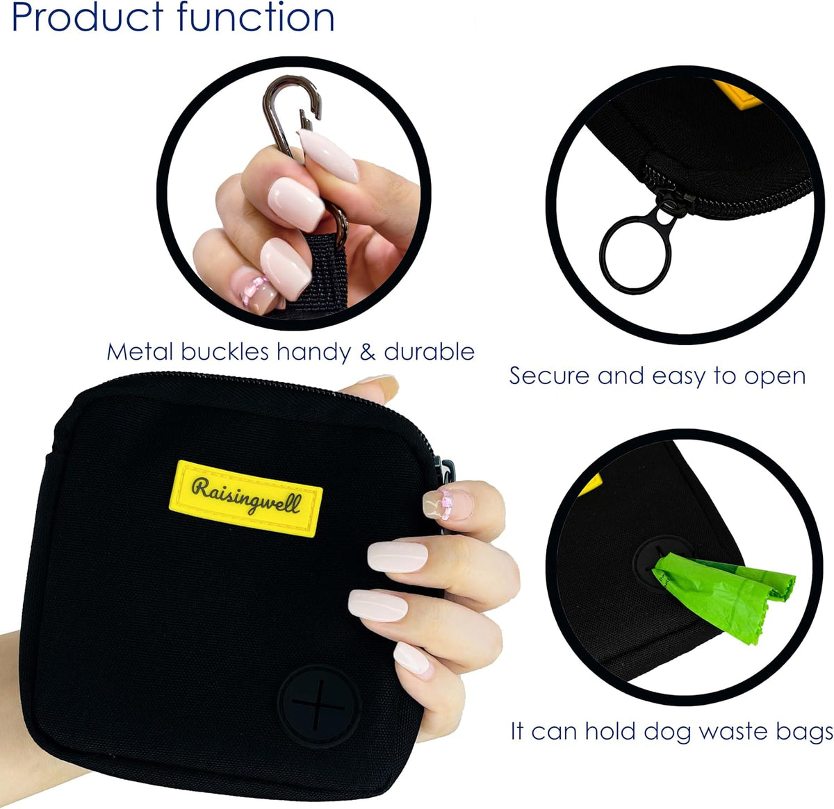 Dog Treat Pouch for Pet Walking and Training with Clicker Poop Bags Small Fanny Zipper Pack Holder