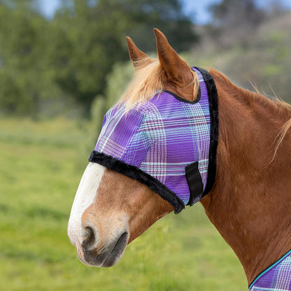 Kensington Fly Mask with Fleece Trim for Horses — Protects Face and Eyes Helps Block Sun Rays While