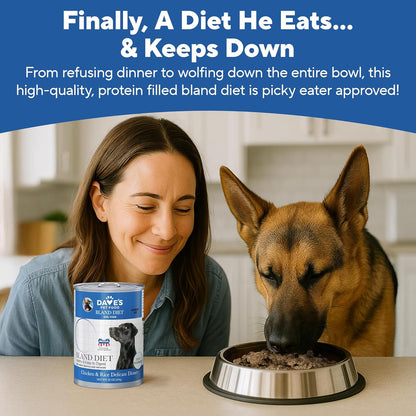 Dave's Dog Food Bland Diet Dog Food for Sick Dogs with Upset Stomach (Chicken & Rice), Economy Size