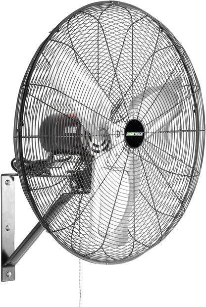 OEMTOOLS OEM24884 30 Inch Oscillating Wall Fan, 9500 CFM Max. Garage 90 Degree Mounted Fan with 6