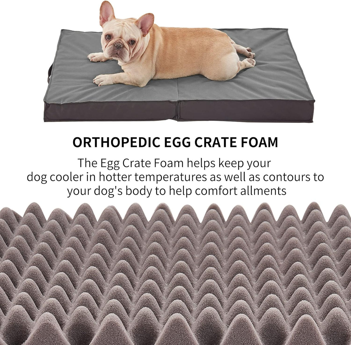 Outdoor Beds for Large Dogs, Waterproof with Washable Cover, Foldable Cooling & Orthopedic: 35in