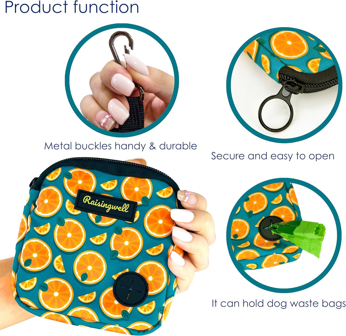 Dog Treat Pouch for Pet Walking and Training with Clicker Poop Bags Small Fanny Zipper Pack Holder