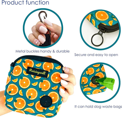 Dog Treat Pouch for Pet Walking and Training with Clicker Poop Bags Small Fanny Zipper Pack Holder