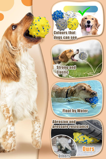 3.7'' Dog Balls for Dogs Aggressive Chewers Indestructible Tennis Durable Bouncy Interactive Dog