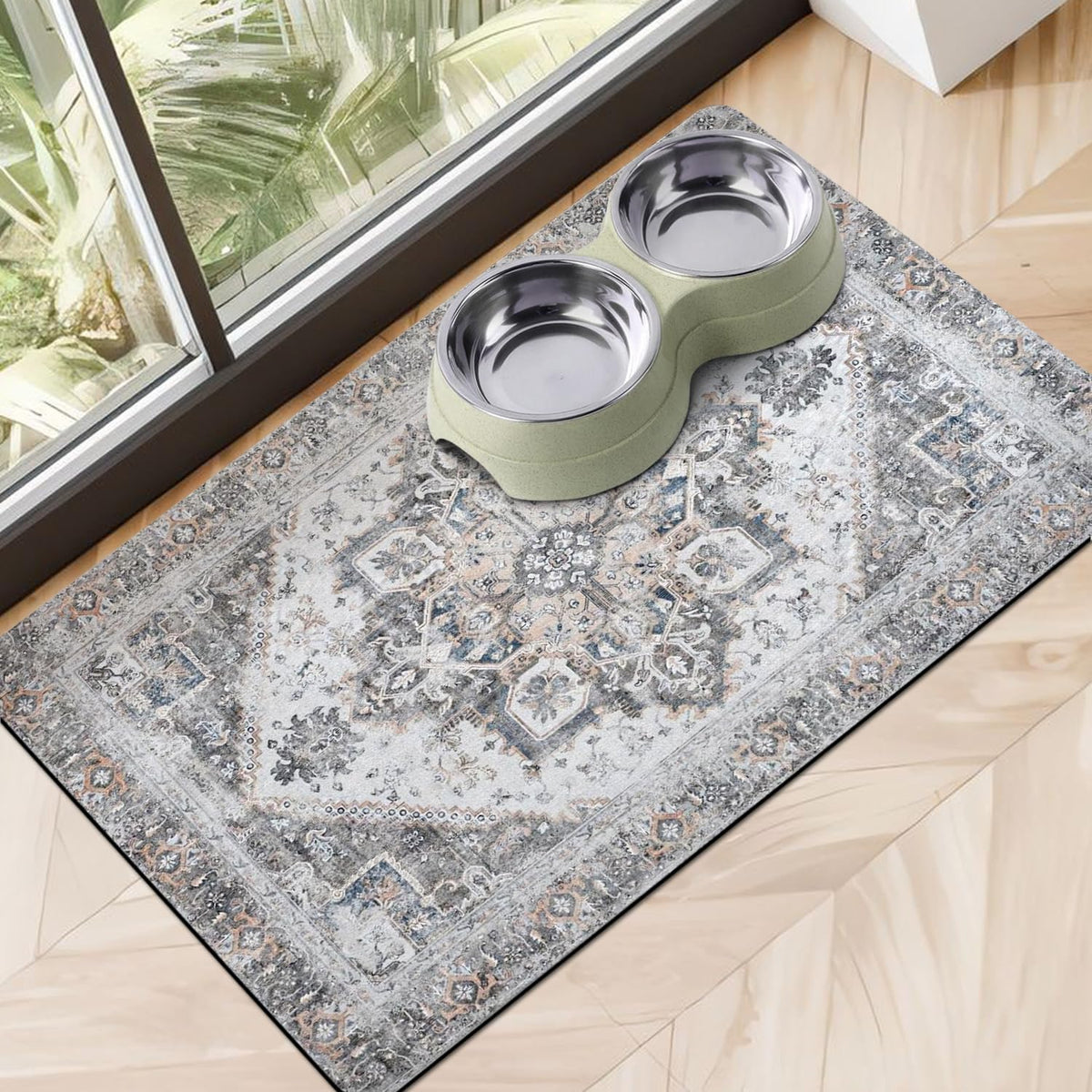 Dog Food Mats for Floors, Absorbent Dog Bowl Mat for Food and Water Dispenser Mat, Quick Dry Cat