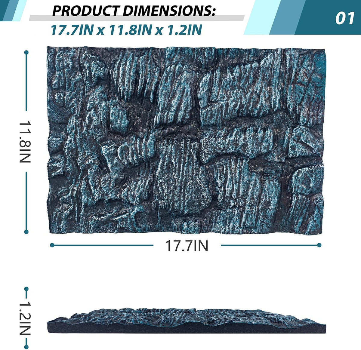 17.7x11.8in Rock Terrarium Background,3D Reptile Tank Background Board,Amphibian Stereo Backdrop