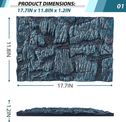 17.7x11.8in Rock Terrarium Background,3D Reptile Tank Background Board,Amphibian Stereo Backdrop