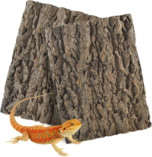 2PCS Reptile Cork Bark Background,15.74 x 11.81 Inch Natural Cork Wood Terrarium Background Bearded
