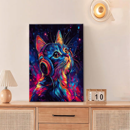 Cat Wall Art Canvas Fantastic Animal Wall Decor Prints Framed Painting Colorful Pictures Gifts
