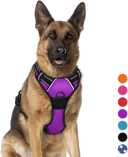 BARKBAY No Pull Dog Harness Large Step in Reflective Dog Harness with Front Clip and Easy Control