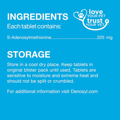 Nutramax Denosyl Liver and Brain Health Supplement for Medium Dogs - With S-Adenosylmethionine