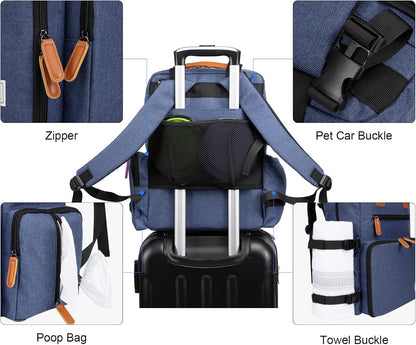 Modoker Dog Travel Bag - Airline Approved Backpack for Pet Accessories Organizer, Tote Weekend Bag