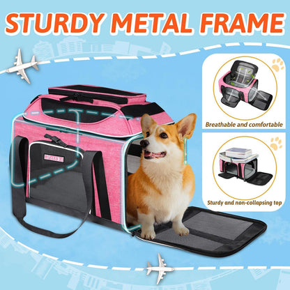 Petskd Top-Expandable Pet Carrier 18x13x9.5 Inches Southwest Airline Approved, Soft-Sided Carrier