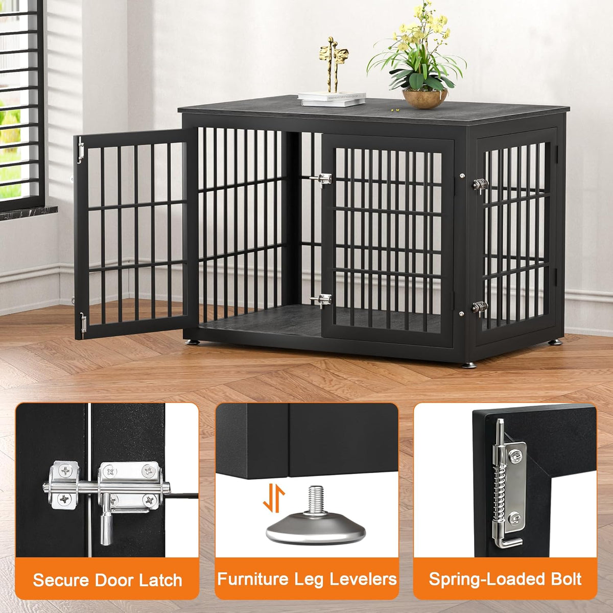 38 Inch Heavy Duty Dog Crate Furniture for Large and Medium Dogs, Decorative Pet House End Table