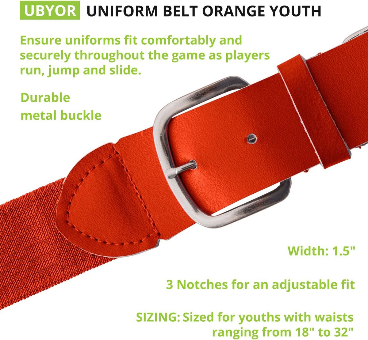 Champion Sports Baseball/Softball Uniform Belt, Comfort Stretch Fit Durable Syntex Tab - Youth &
