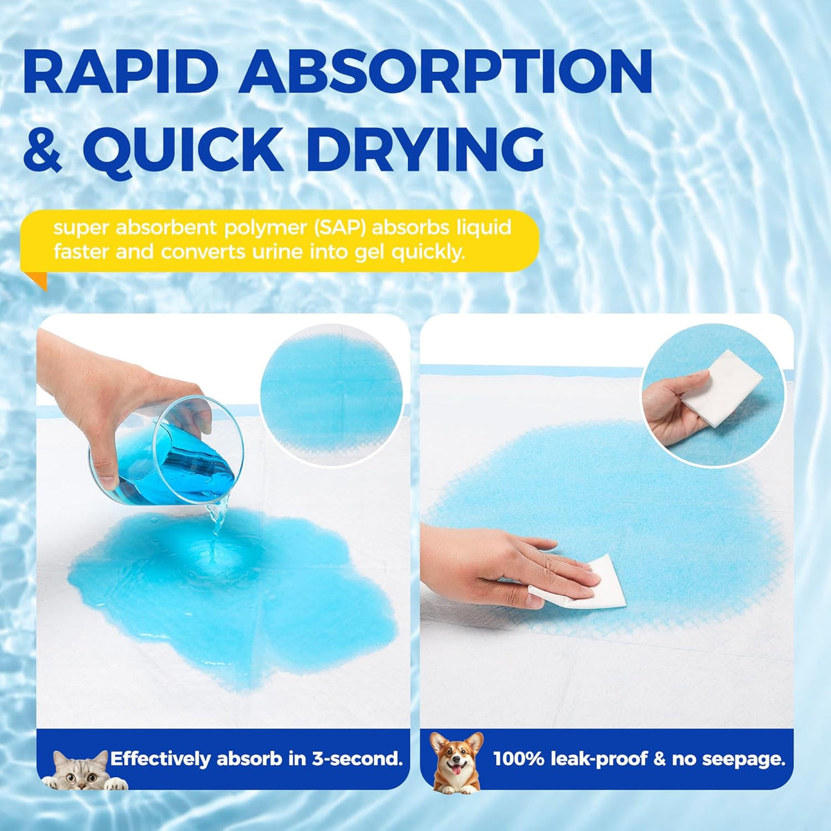 Dog Pee Pads Extra Large 28"x34" - 100 Pack Super Absorbent XLarge Puppy Pads 100 Count Leak-Proof