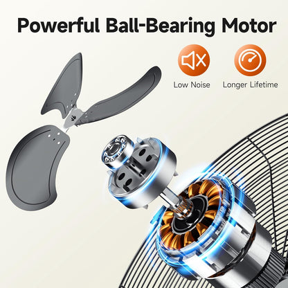 VAGKRI Wall Mount Fan, 20 Inch High Velocity Metal Oscillating Fan, 3 Speeds, 5300CFM Industrial