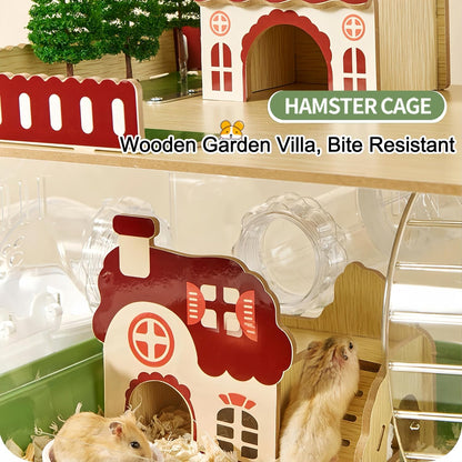 17 in 1 Clear Acrylic Hamster Cage with All Accessories,13.5''L* 10''W* 21''H Dwarf Hamster