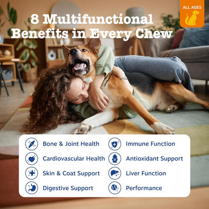 Zesty Paws Dog Multivitamin, Chewable Dog Vitamins and Supplements for Hip & Joints, Skin & Coat