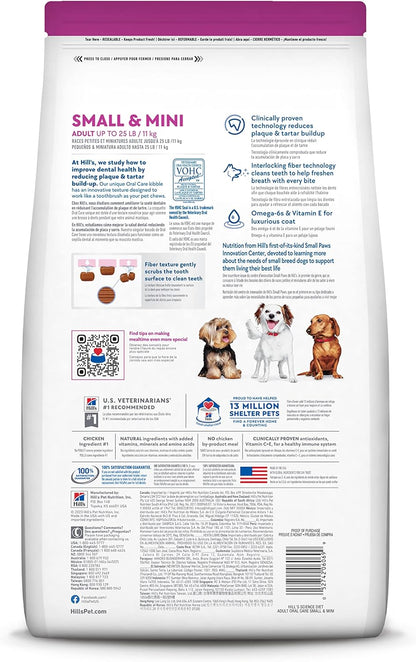 Hill's Science Diet Oral Care, Adult 1-6, Small & Mini Breeds Plaque & Tartar Buildup Support, Dry