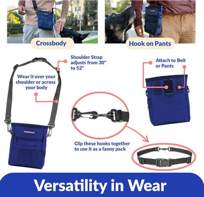 Dog Treat Pouch, Durable Oxford Polyester, No-Spill Magnetic Closure, Treat Pouches for Pet