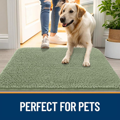 OLANLY Dog Door Mat for Muddy Paws 45x27, Absorbs Moisture and Dirt, Absorbent Non-Slip Washable