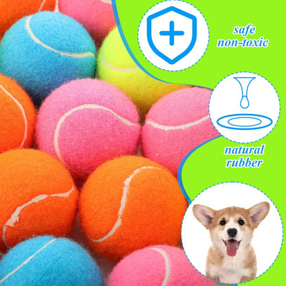 Skylety 100 Pcs 2.5 inch Squeaky Tennis Balls Bulk for Dogs Bouncy Floatable Tennis Balls Dog