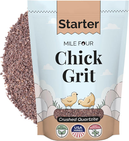 Chick Grit for Baby Chicks - Chickens Age 0-8 Weeks, 100% Natural Mineral Chick Grit Quartzite