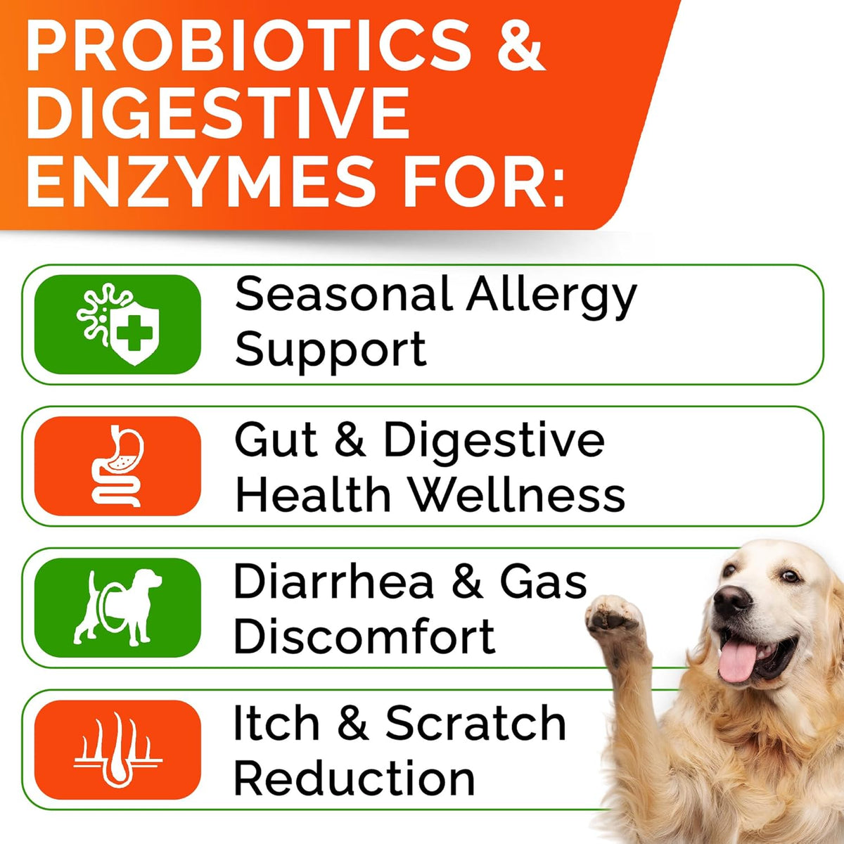 STRELLALAB Pet Probiotics for Dogs & Digestive Enzymes + Digestion & Gut Health Treats, Dog