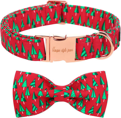 Unique style paws Christmas Dog Collar with Bow Best Winter for Small Medium Large Dogs -Christmas
