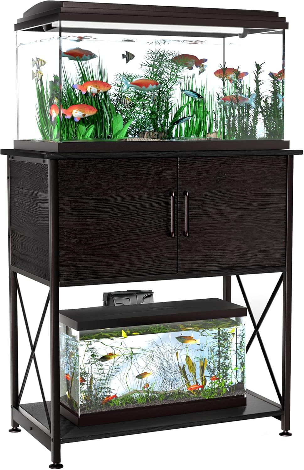 20-29 Gallon Aquarium Stand Metal Frame Fish Tank Stand with Cabinet Storage, for 20 Gallon Long