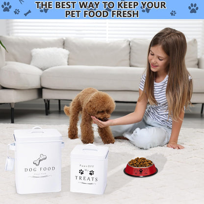 Meraki Home Small Dog Food Container and Dog Treats Container - Tight Lids - Feed Scoop and Pet