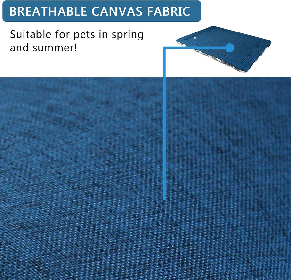 KROSER Fancy Crate Pad Bed Mat Reversible (Cool & Warm), Machine Washable, for Small to XXX-Large