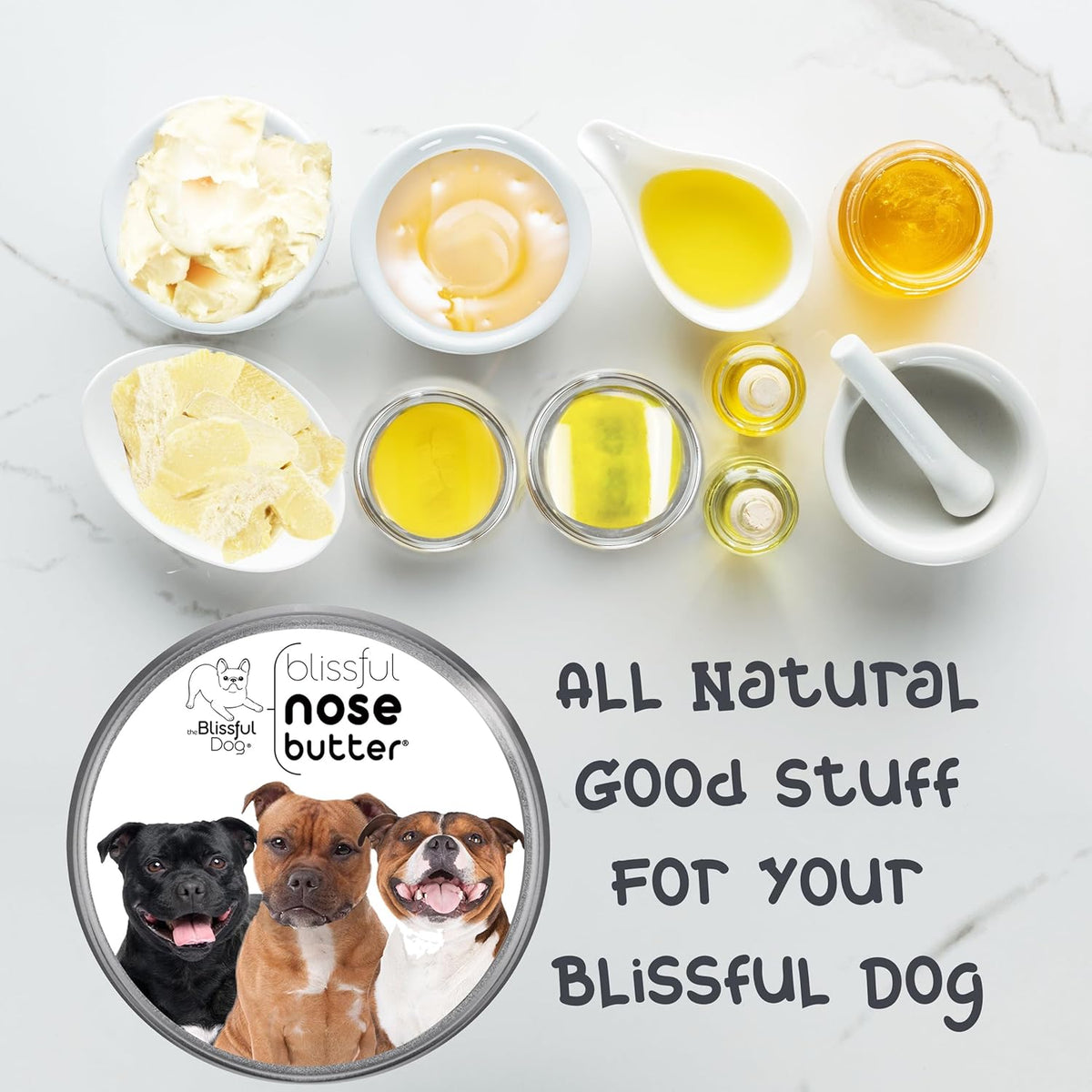 The Blissful Dog Staffordshire Bull Terrier Nose Butter, Versatile Dog Nose Balm for Dry Nose