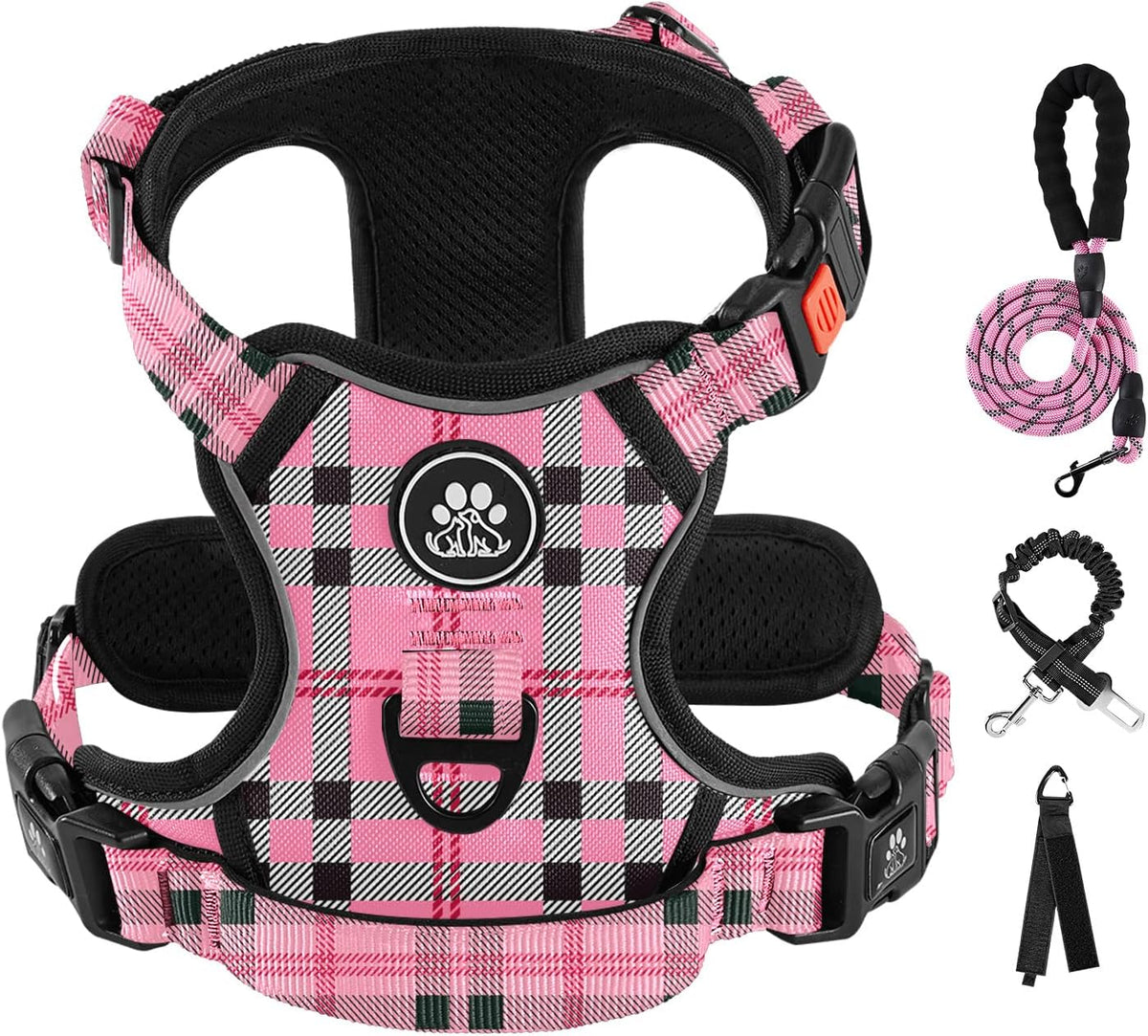 IVY&LANE No Pull Dog Harness with Leash Set, Reflective No Choke Pet Vest,Adjustable Oxford Dog